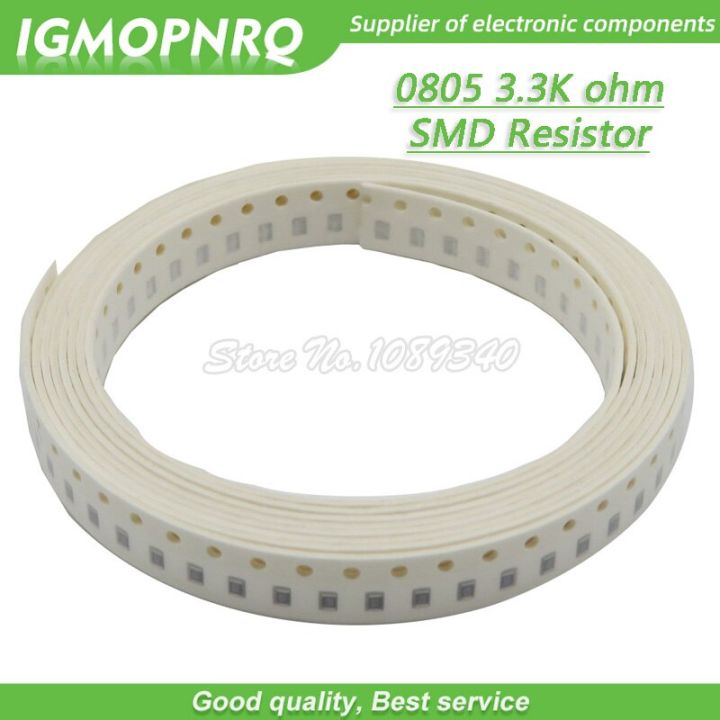 300pcs 0805 SMD Resistor 3.3K ohm Chip Resistor 1/8W 3.3K 3K3 ohms 0805 3.3K