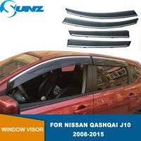 แผงกันลมติดกระจกรถยนต์สำหรับ Nissan Qashqai J10 2008 2009 2010 2011 2012 2013 2014 2015ตัวเบี่ยงช่องระบายอากาศมีเฉดสีคิ้วกันสาดกระจกรถยนต์ที่บังแดด/ที่บังฝน