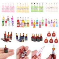 5pcs Dollhouse Miniture Cocktail Bottle Drinks Model Pretend Play House Kitchen Food for 1:12 Dollhouse Kitchen Miniture Toy