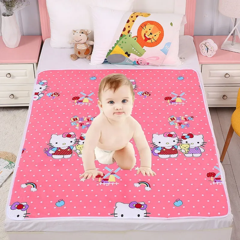 3layer Kids Baby Waterproof Sheet Urine Changing Pads Cute Cartoon Resuable  Cotton Pee Pads Baby Urine Mat for Bed 4size
