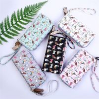 Dompet motif kucing lucu mode dompet wanita ritsleting gaya Double Fish Panjang Dompet pelajar imut dompet ponsel koin tempat kartu