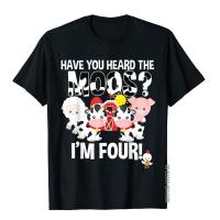 Have You Heard The Moos 4Th Birthday Farm Animals 4 Shirt On Sale Europe T Shirts Cotton MenS Tops &amp; Tees Fashionable