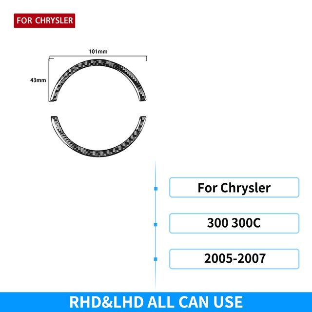สำหรับ-chrysler-300-300c-2005-2006-2007อุปกรณ์เสริมรถยนต์แผงพวงมาลัยคาร์บอนไฟเบอร์สติ๊กเกอร์ฝาครอบตัดขอบ