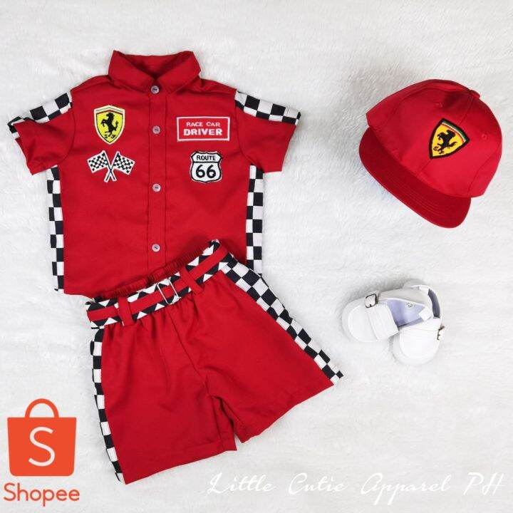 CAR RACING OUTFIT (FERRARI SET) for Birthday Boy Lazada PH