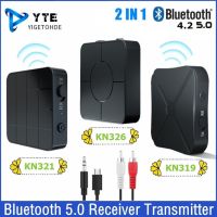 YIGETOHDE Bluetooth 5.0 ตัวรับ ตัวรับ เครื่องส่งสัญญาณเสียงเพลงสเตอริโอไร้สาย BT 5.0 อะแดปเตอร์ RCA 3.5 มม. แจ็ค AUX สําหรับลําโพงทีวี รถ พีซี