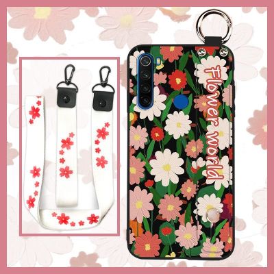 Anti-knock Wristband Phone Case For Xiaomi Redmi Note8/Note8 2021 cartoon New Arrival Back Cover armor case ring Soft