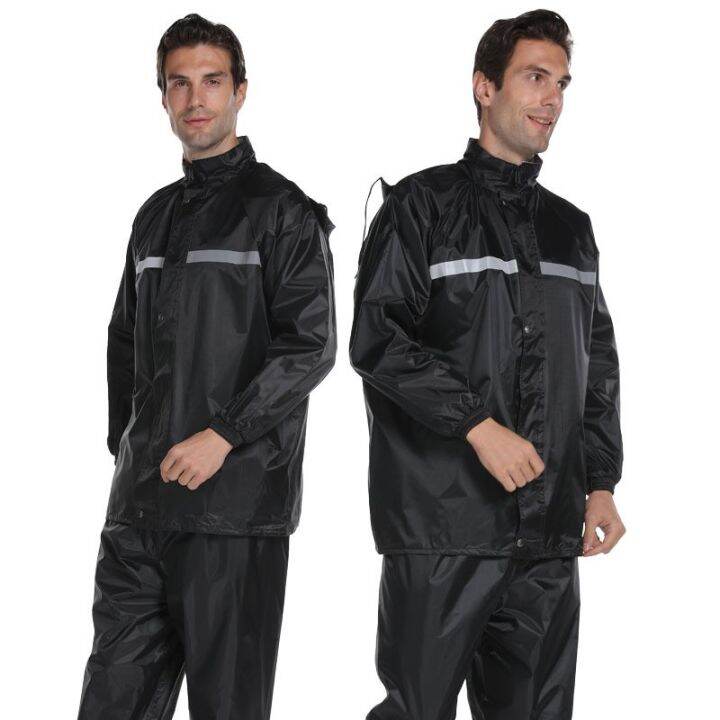 Motorcycle Riding Rain Coat Suit (Black) Set Lazada PH