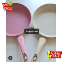 Home88Shop กระทะเคลือบหินอ่อน 24cm  ด้ามจับซิลิโคน กระทะ Marble stone frying pan กระทะไร้น้ำมัน กระทะ เทฟล่อน กระทะเคลือบหิน