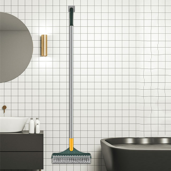 romantichouse-แปรงขัดพื้นแบบ3-in-1-อุปกรณ์ขัดถูเวลาอาบน้ำขนแข็งสำหรับทำความสะอาดลานห้องน้ำโรงรถห้องครัวที่ยึดติดกำแพงอ่างอาบน้ำ