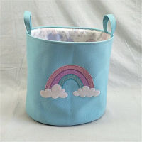 44*33*40cm Unicorn Storage Basket for Toys Fabric Rainbow Printed Pink Clothes Basket for Child Folding Laundry Basket