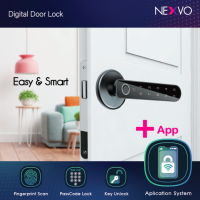 [Digital door lock] - กลอนประตูดิจิตอล อัจฉริยะ แบบก้านโยก Unlock with Mobile Application Fingerprint Password code key ปลดล็อกด้วย แอพ มือถือ ลายนิ้วมือ รหัส กุญแจ