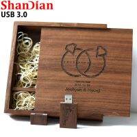 High Speed Photo Wooden Box USB 3.0 Flash Drive Free Logo Wedding Gifts Pen Drives Memory Stick Real Capacity U Disk 64GB/32GB