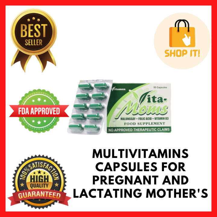 50 CAPS MULTIVITAMINS VITAMOMS MALUNGAY CAPSULES FOR PREGNANT