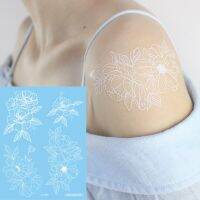 Mehndi Mandala White Henna Temporary Tattoo Sticker hand rose hand body art girl Bridal party wedding flower arm tattoos freckle Stickers