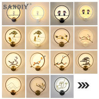 SANDIY Modern Minimalist Wall Lamp Chinese Style Wall Light LED Art Deco Wall Sconce for Bedroom Living Room Bedside Study Stair