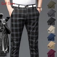 Golf mens golf pants casual plaid mens pants golf sports uniform pants clothing mens spring and summer trousers Korean TaylorMade¯Taylormade¯J.Lindeberg