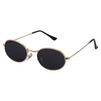 ✣ﺴ✁ 2X Oval Sunglasses Men Women Vintage Male Female Retro Sun Glasses Round Eyewear S8006 Gold Frame Black