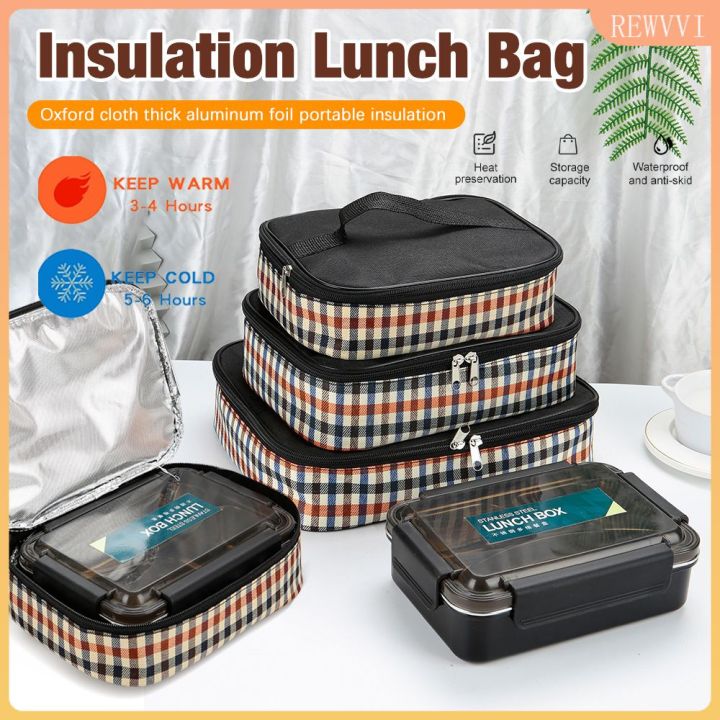 1pc Lunch Box Bag, Thermal Insulated Hand-held Tote Cooler Bag, Aluminum  Foil Food Storage Container, Bento Box