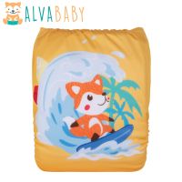 【CC】 ALVABABY New Printed Nappy Eco-friendly Diaper Reusable for Babies 3-15kg with 1pc Insert