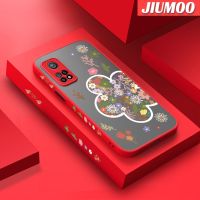 เคส JIUMOO สำหรับ Xiaomi 10T 10T Pro Redmi K30s ลายการ์ตูนดอกไม้สีสันสดใสดีไซน์ใหม่ขอบสี่เหลี่ยมด้านข้างบางกันกระแทกมีน้ำค้างแข็งโปร่งใสแข็งเคสมือถือปลอกซิลิโคนคลุมทั้งหมดเคสป้องกันกล้องนิ่ม