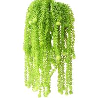 2 PCS Artificial Hanging Plants Garland Snowball Plants Trailing Weeping Ivy Plants for Garden Wall Hanging Decor