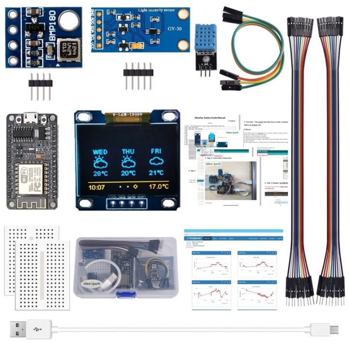 weather-station-kit-humidity-and-environment-bmp180-pressure-sensor-esp8266