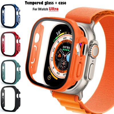 Glass+case For Apple Watch Ultra 49mm strap smartwatch PC Bumper+Screen Protector Tempered Cover iwatch series band Accessories Picture Hangers Hooks