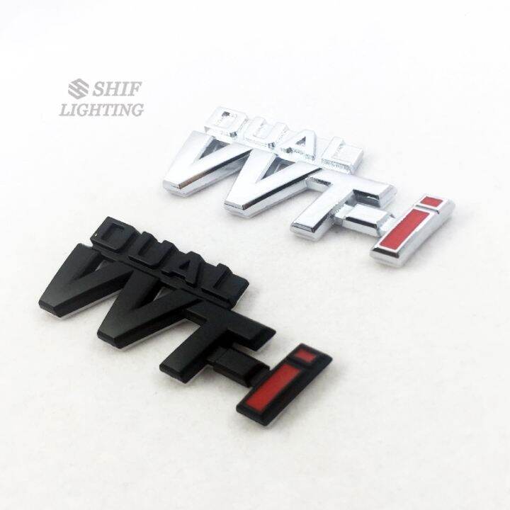 1 x Metal Chrome DUAL VVTI VVT I Logo Car Auto Rear Side Emblem Badge ...