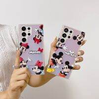 เคสเมาส์การ์ตูนน่ารักมิกกี้นิ่มสำหรับ Samsung Galaxy S22 S22Ultra S23 S23Plus S23อัลตร้าเลเซอร์ฝาครอบป้องกันพร้อมจี้