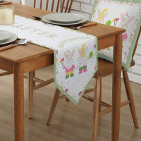 Easter Egg Gnome Floral Texture Tulip Table Runner Wedding Party Tablecloth Holiday Dinning Table Decoration Table Runner