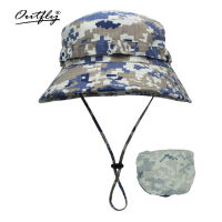 Outfly Digital Camouflage cap, outdoor camping mens short hat, sun proof bionic jungle hat, bucket hat, wholesale