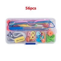 【JH】 56pc/set Knitting Tools Crochet Hooks Needles Stitches Scissors Pins Set Patchwork