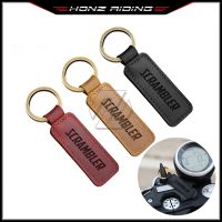 ✸✸ For Honda Yamaha Suzuki Harley Triumph Ducati Scrambler 800 1200 Motorcycle Cowhide Keychain Key Ring