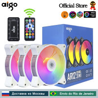 Aigo AR12สีขาว120มิลลิเมตรพีซีคอมพิวเตอร์กรณีพัดลมระบายความร้อนคูลเลอร์6PIN ปรับ RGB Led 12เซนติเมตรใบ้ Ventilador ปรับความเร็ว5โวลต์ ARGB แฟนๆ