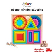 Đồ Chơi Gỗ Xếp Hình Cầu Vồng Toykingdom Giúp Bé Nhận Biết Các Khối Hình Học