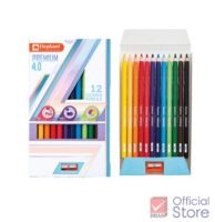 Elephant สีไม้ ดินสอสีไม้ ดินสอสี 12 สี แท่งยาว พรีเมี่ยม 4.0 จำนวน 1 กล่อง ดินสอสีไส้ใหญ่