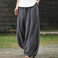 【HOT】ஐ✵♀ 2023 Cotton Bloomers Wide Leg Pants Length Elegent Elasitic Waist S-5XL