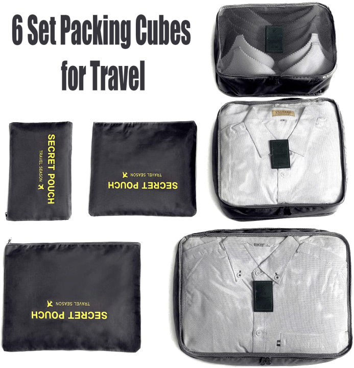 Packing Cubes Travel Luggage Packing Organizers Set With Toiletry