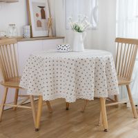 150cm Round Table Cloth Cotton And Linen Plaid Brand Dining Table Cover Home Decoration Nappe Ronde