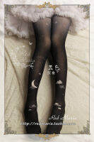 Original white cloud print over-the-knee lolita socks in stock