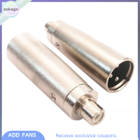 Aokago 3 PIN XLR PLUG MALE TO RCA FEMALE Audio ADAPTER CONNECTOR เครื่องขยายเสียงไมโครโฟน