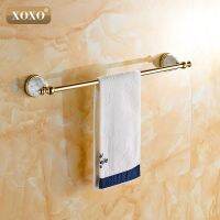 ♠▩✆ XOXOSingle Towel BarTowel Holder Towel rack Solid Brass Crystal MadeChrome Finish Bathroom Accessories 10024GT