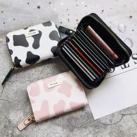 ☜ Women New Fashion Wallet Pu Leather Cartoon Cow Cattle Short Ladies Multi-Card Slot Coin Purses Student Cute Triple Fold Wallet