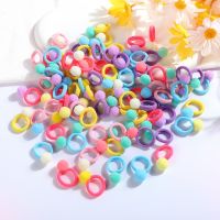 30/50Pcs Kids Elastic Hair Bands Girls Plush Ball Rubber Band For Children Sweets Scrunchie Hair Ties Clip Baby Hair Accessories