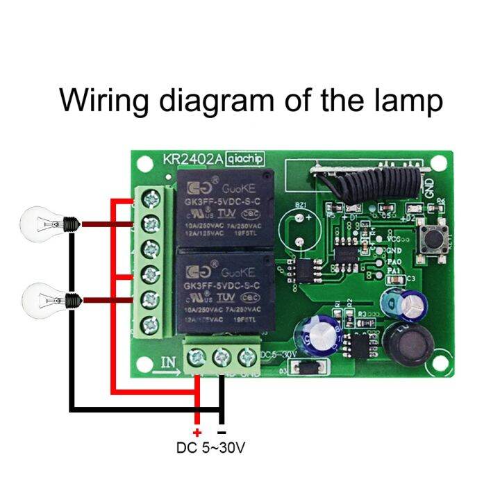 cw-tiktango-5-30v-2ch-with-relay-module-24v-2-delay-433mhz-control-receiver