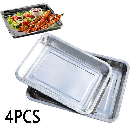 4PCS Food Warmer /Tray /Plate Multi purpose Stainless Steel Lazada PH