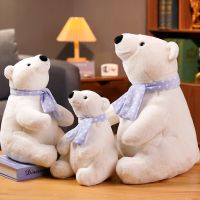 【CW】1pc 25/30/40cm Lovely Polar Bear Plush Toys Cute Soft White Bears with Scarf Dolls Stuffed Animal Pillow Girls Valentines Gift