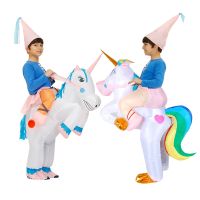 Kids Child Inflatable Unicorn Costumes Animal Mascot Anime Halloween Christmas Purim Party Cosplay Costume Girls Boys Dress Suit