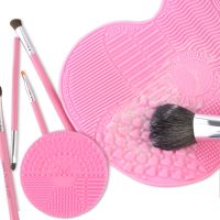 【CW】 1Pc Scrubbing Cleaning With Sucker Foundation Makeup Cleaner Scrubber Board Kits