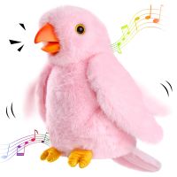 16cm Electric Bird Doll Plush Toys Pink Red Cute PP Cotton Birthday Festival Gift Stuffed Animals for Girls Kids Cute Toy